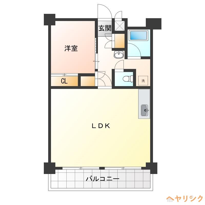 マンションフリーベル(2LDK/4階)の間取り写真