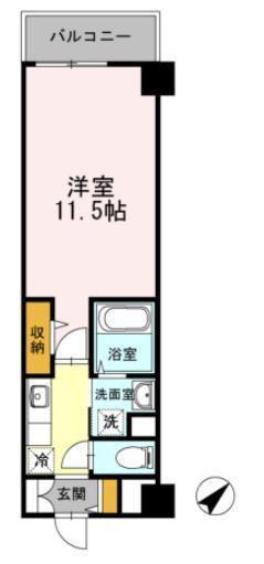HILL FLAT OSAKI(1K/4階)の間取り写真