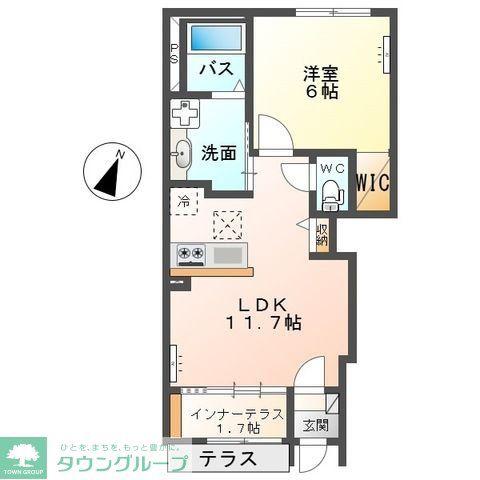 燦 サン(1LDK/1階)の間取り写真