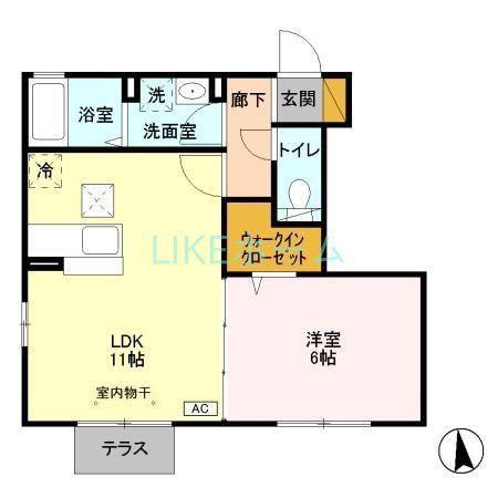 アークTOWA(1LDK/1階)の間取り写真