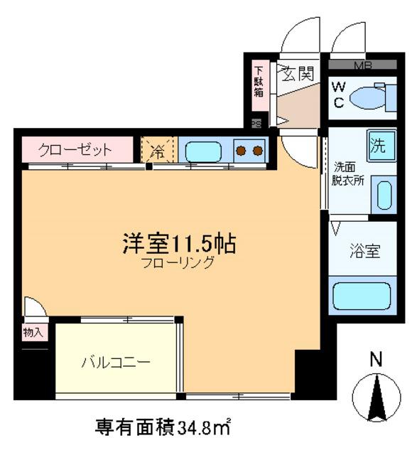 HIRAI RISE(ワンルーム/11階)の間取り写真