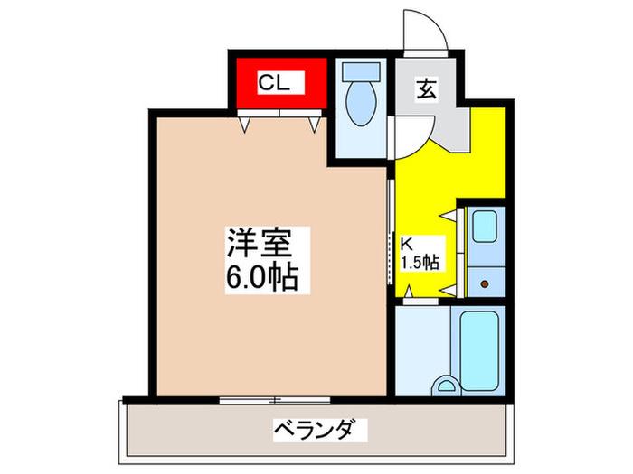 ジュネス絹田III号館(1K/1階)の間取り写真