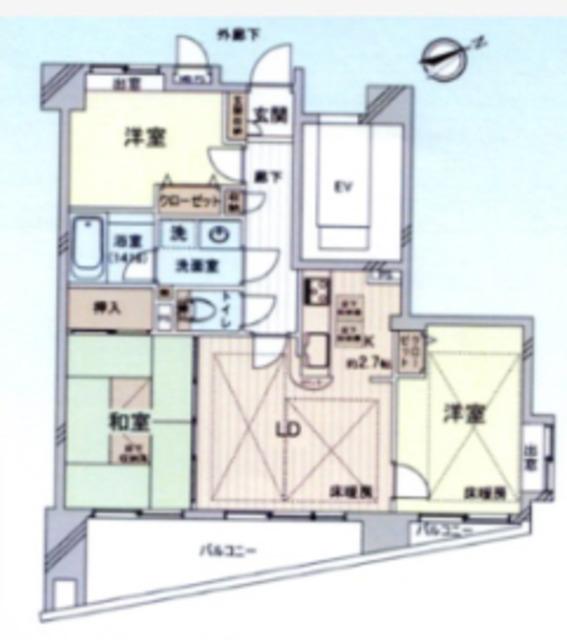 ライオンズステーションプラザ橋本(3LDK/2階)の間取り写真