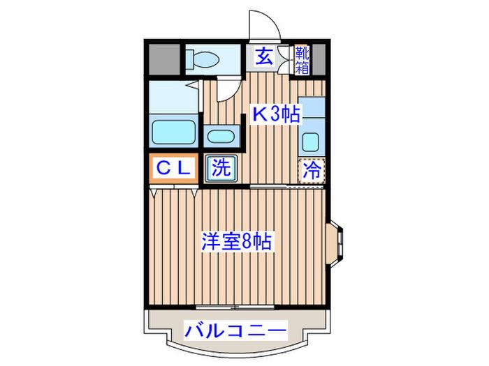 荒巻スカイマンション(1K/3階)の間取り写真
