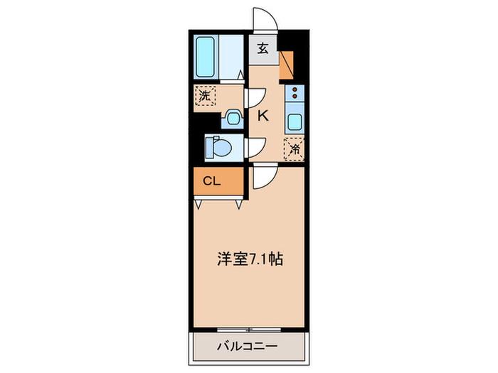 DESIGN SQUARE AN(1K/1階)の間取り写真