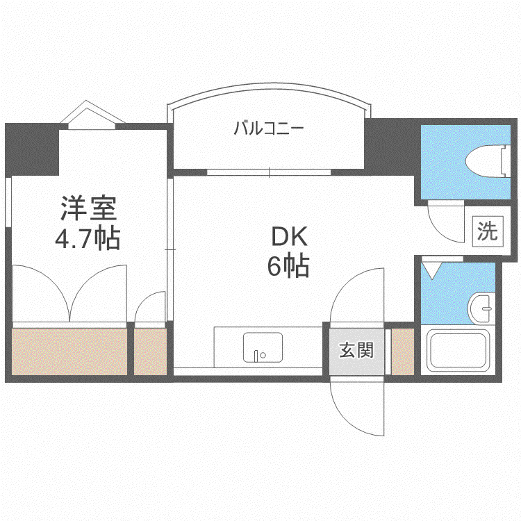 フォーライフ大通南(1LDK/10階)の間取り写真