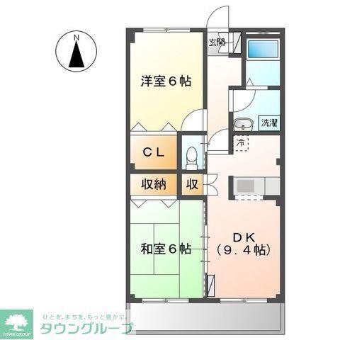 コンフォース(2DK/2階)の間取り写真