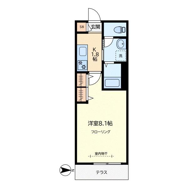 COMOIII(1K/1階)の間取り写真