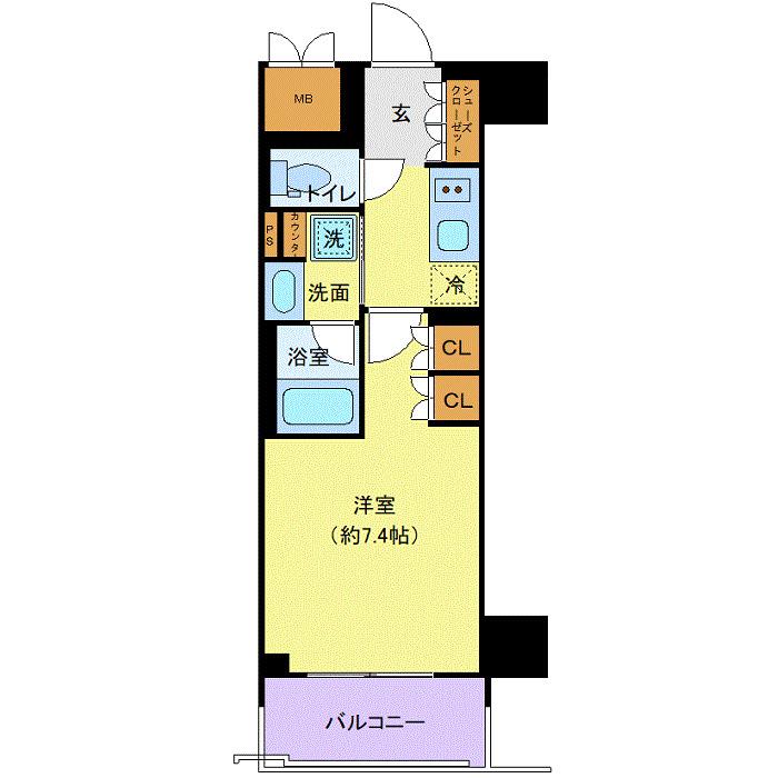 THE GATEHOUSE浅草雷門(1K/4階)の間取り写真