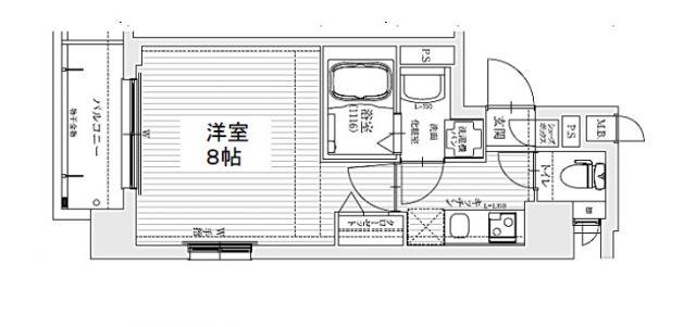 ベラジオ京都烏丸十条(1K/2階)の間取り写真