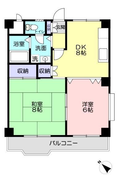 第3原マンション(2DK/2階)の間取り写真