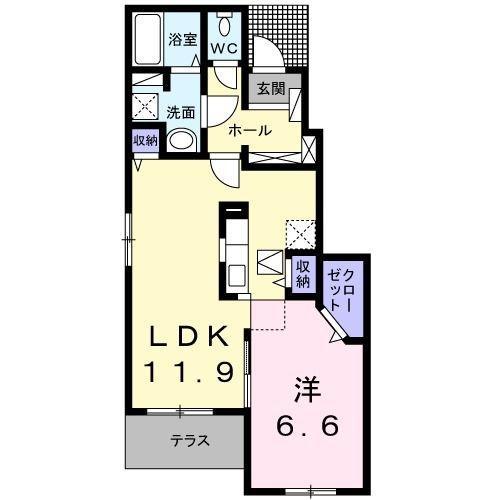 パルティータ(1LDK/1階)の間取り写真