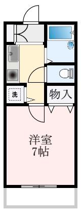 ひまわりコーポ(1K/7階)の間取り写真