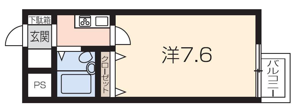 えいしんびる(1K/5階)の間取り写真