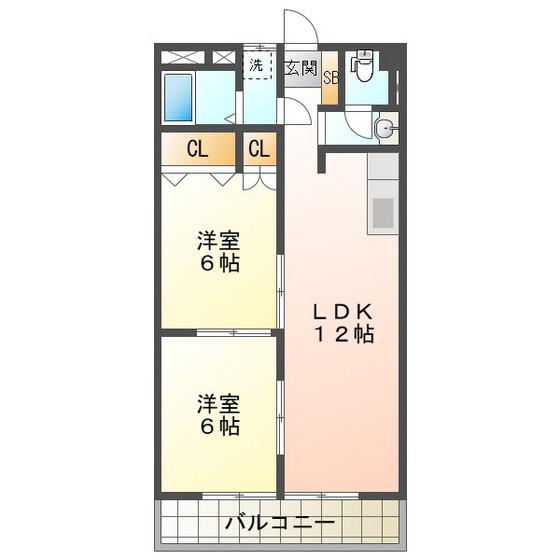 ロイヤル太平洋(2LDK/1階)の間取り写真