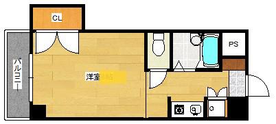 益井ビル(ワンルーム/8階)の間取り写真