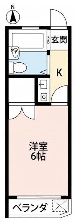 AADO所沢(1K/2階)の間取り写真
