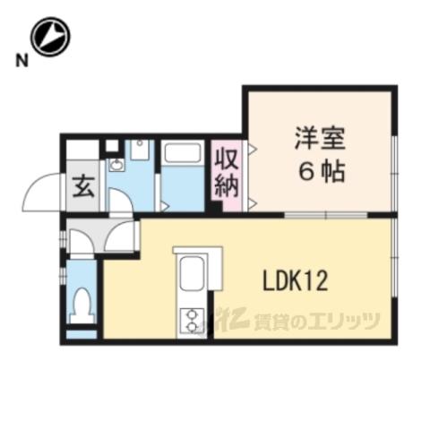 サンガーデン一橋A棟(1LDK/1階)の間取り写真
