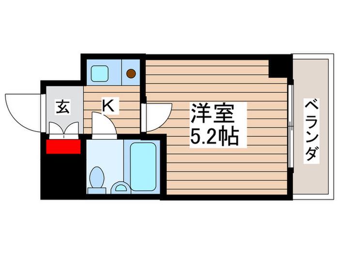 プランドール富浜I(1K/3階)の間取り写真