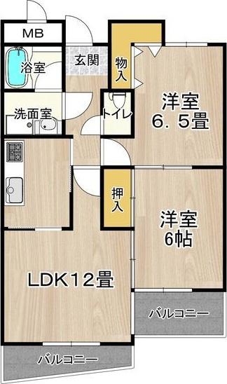 フレアコート京橋(2LDK/4階)の間取り写真