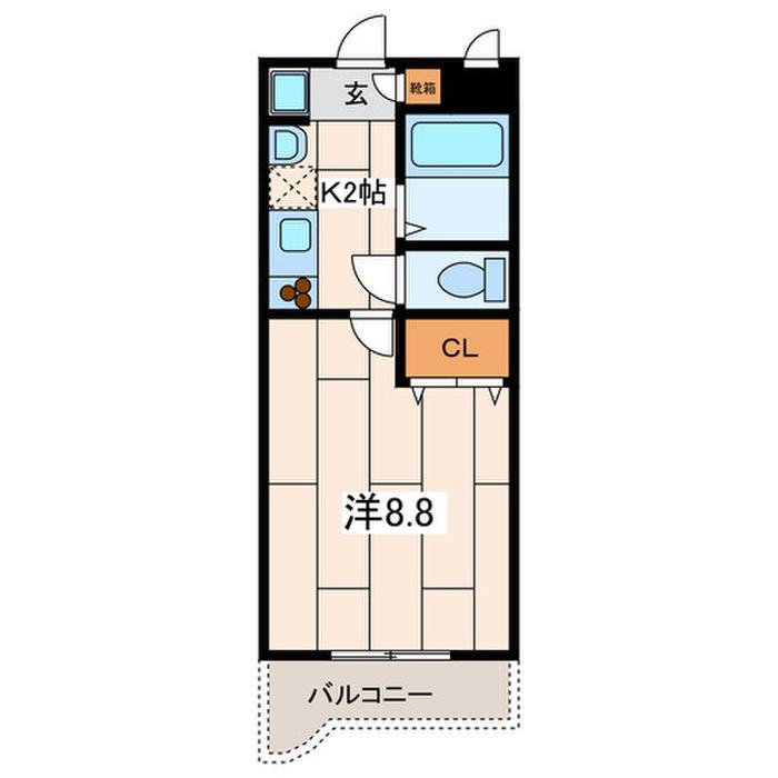 アネックス2番館(1K/3階)の間取り写真