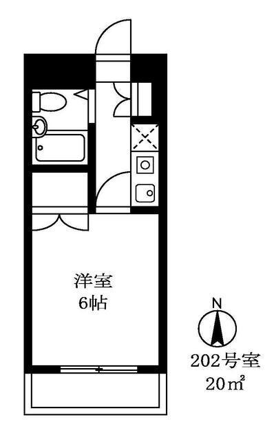 川田ビル(1K/2階)の間取り写真