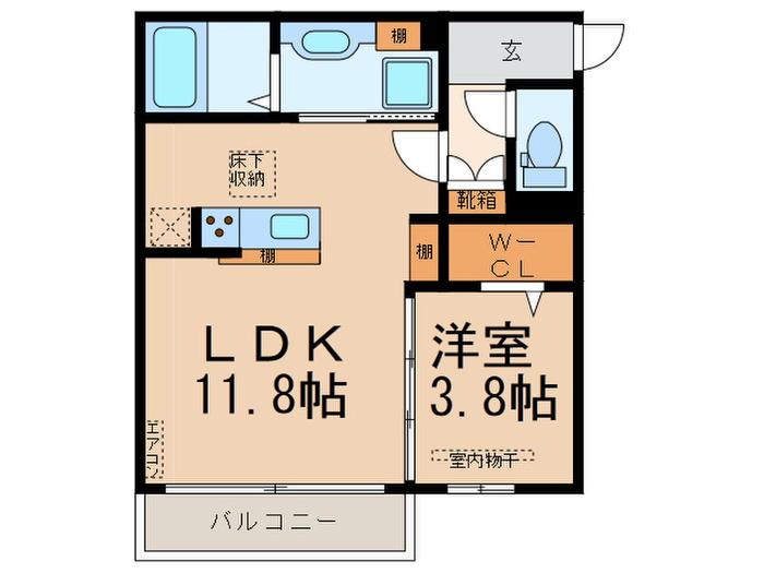 プランタン池下(1LDK/1階)の間取り写真
