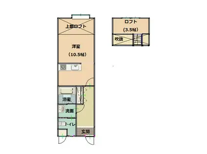 ブリーラ・チェバーロ(ワンルーム/2階)の間取り写真