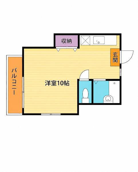 松風荘(ワンルーム/1階)の間取り写真