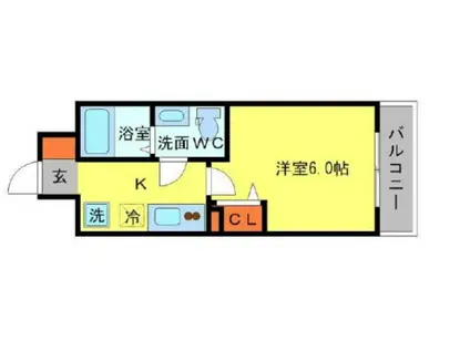 セレニテ北浜(1K/14階)の間取り写真