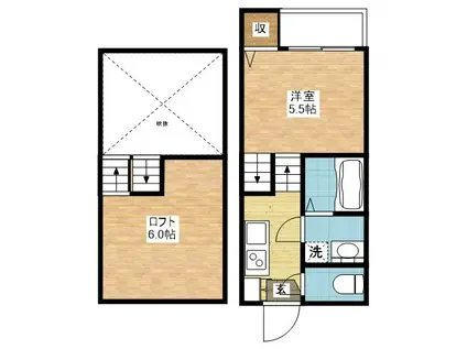 MODERN PALAZZO住吉EMA I(1SK/2階)の間取り写真
