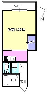 ヴィラカレラ(1K/1階)の間取り写真