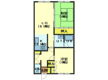 コーポ世紀(2LDK/2階)の間取り写真