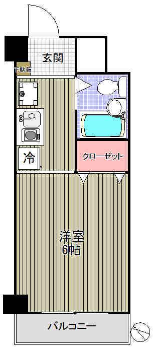 K・Yコーポ(1K/2階)の間取り写真