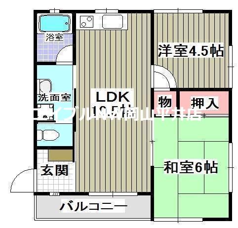 シャリテホサキ(2LDK/2階)の間取り写真