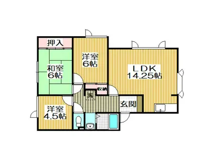 ケント港北(3LDK/1階)の間取り写真
