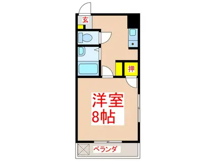 榎田マンション(1K/3階)の間取り写真
