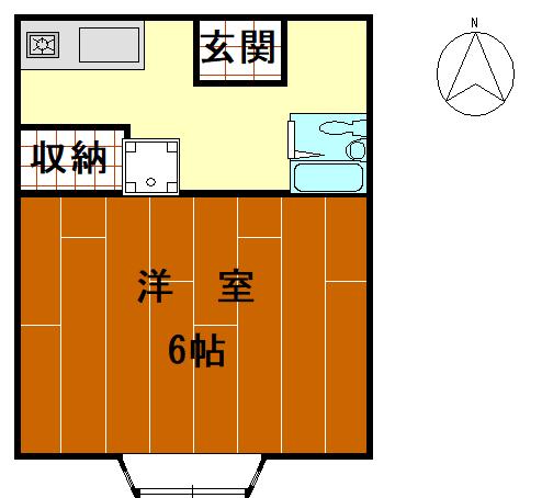 ＪＲ上越線 新前橋駅 徒歩39分 1階建 築36年(1K/1階)の間取り写真