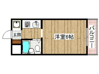 ジョイフル富田(1K/4階)の間取り写真