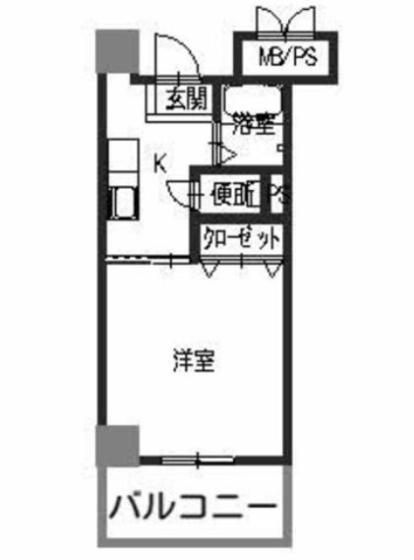 浜中マンション(1K/2階)の間取り写真