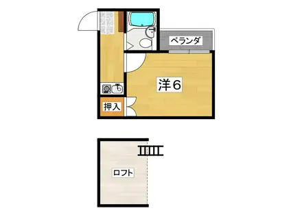 宮之阪パレス(1K/1階)の間取り写真