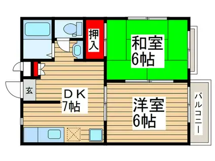 エリールさぎぬま(2DK/2階)の間取り写真