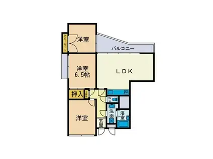 本厚木エグゼクティブマンション(3LDK/1階)の間取り写真