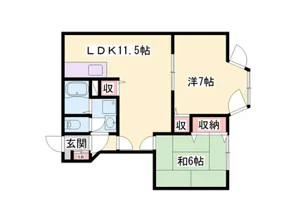 サニーハウス・ヒロ(2LDK/1階)の間取り写真