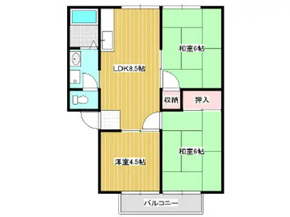 ハイツHIRABAYASHI I(3LDK/1階)の間取り写真