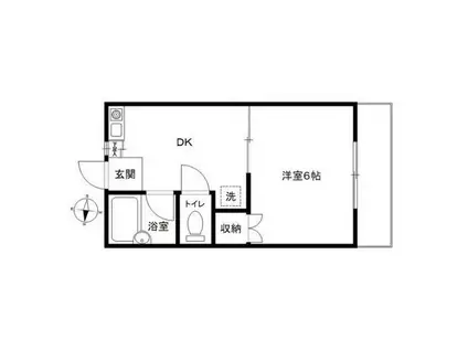 田川ツインハウス(1DK/2階)の間取り写真