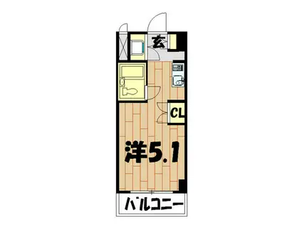 プロシード鶴ヶ峰(ワンルーム/4階)の間取り写真