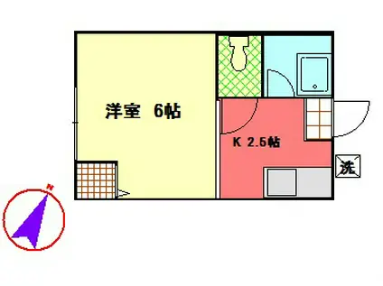 今井ハイツD(1K/2階)の間取り写真