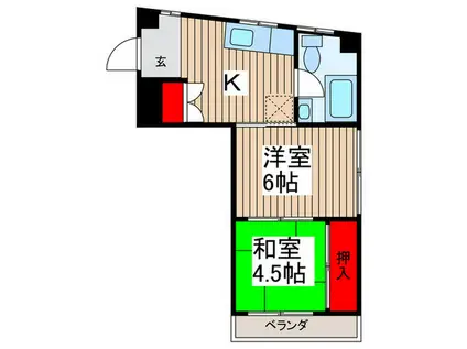 押賀マンション(2K/3階)の間取り写真