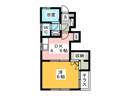 オーキッド笹塚A棟(1DK/1階)の間取り写真